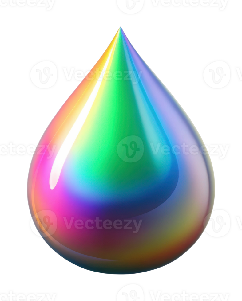 Vibrant colorful water droplet abstract art digital illustration bright close-up perspective creativity png