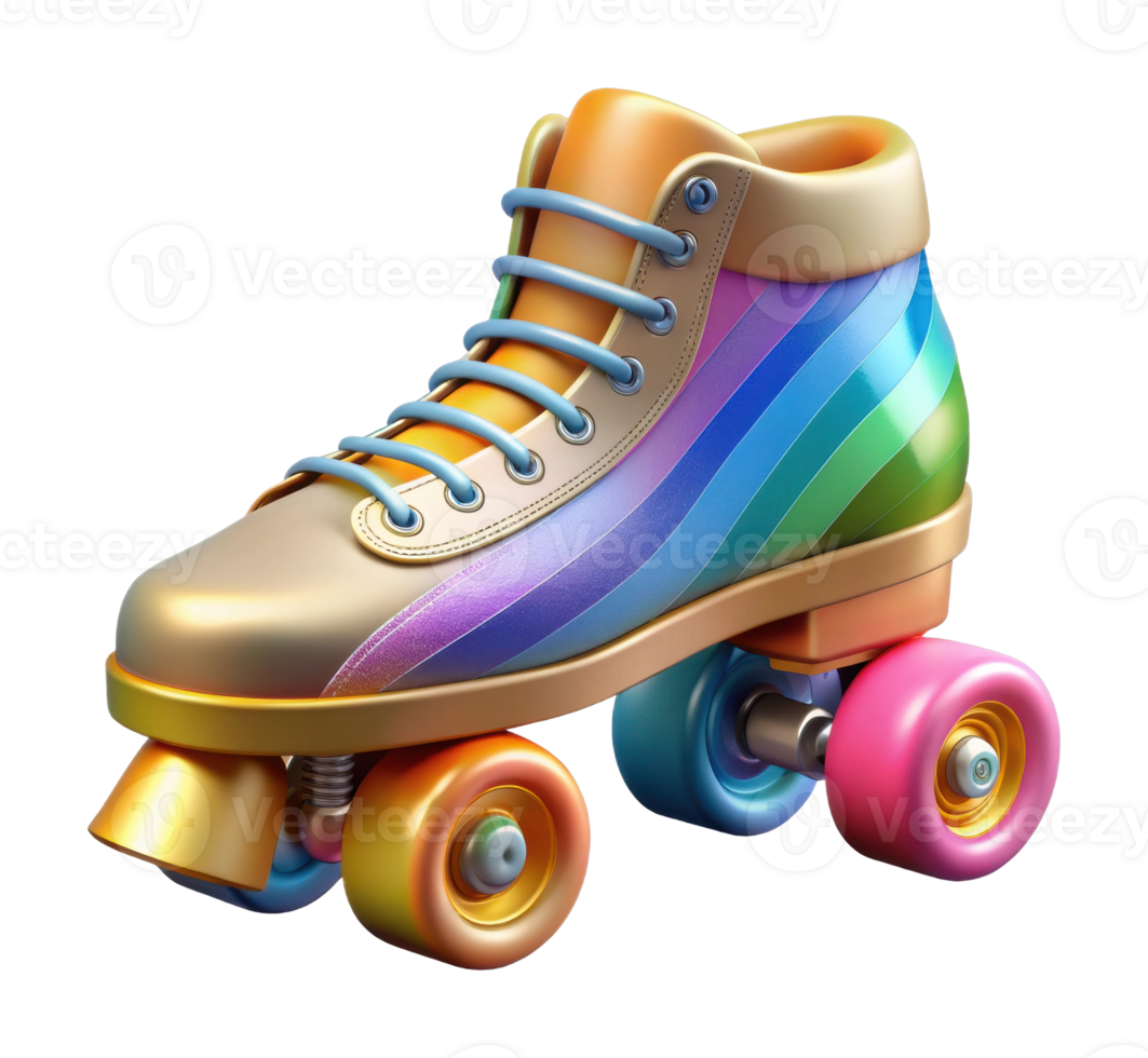 Dynamic roller skating action urban skate park digital art vibrant atmosphere close-up view fun concept png