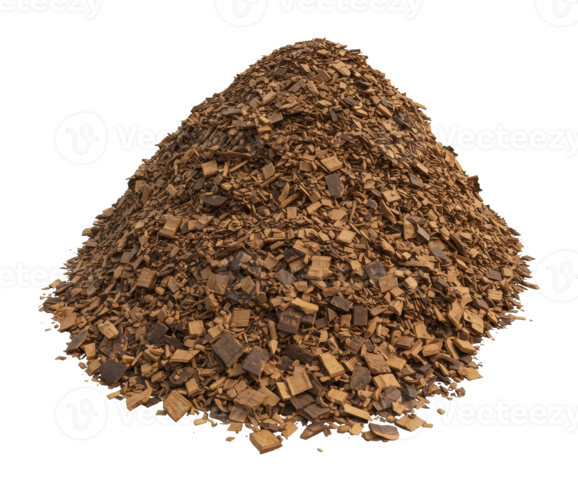 Processing wood shavings for sustainable building materials workshop product showcase indoor overhead view png