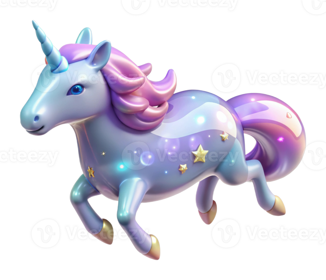 Magical unicorn running in a fantasy world colorful artwork whimsical environment dynamic view png