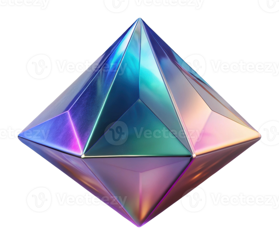 Dynamic colorful pyramid sculpture abstract art display modern gallery vibrant environment artistic perspective png