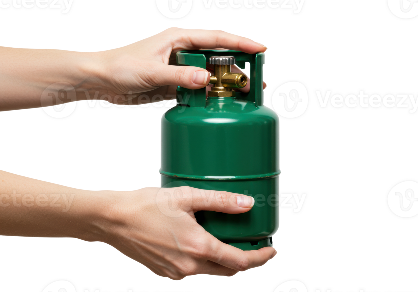 Handling a green gas cylinder safety tips for home use indoor instructional guide close-up view png
