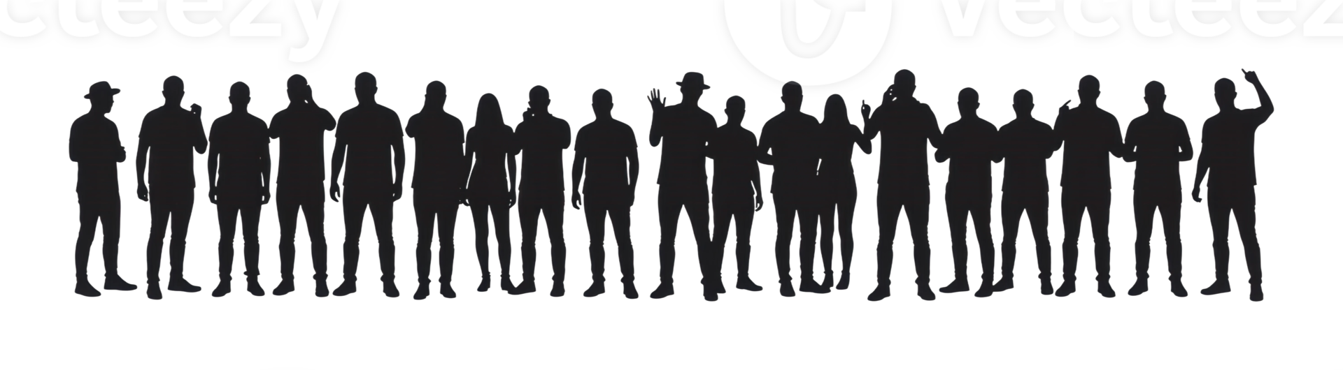 Group of friends celebrating together urban setting silhouette art evening diverse culture png