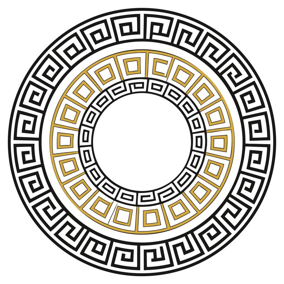Circular greek key pattern vector