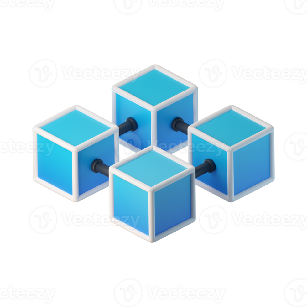 A blue cube with four holes in it png