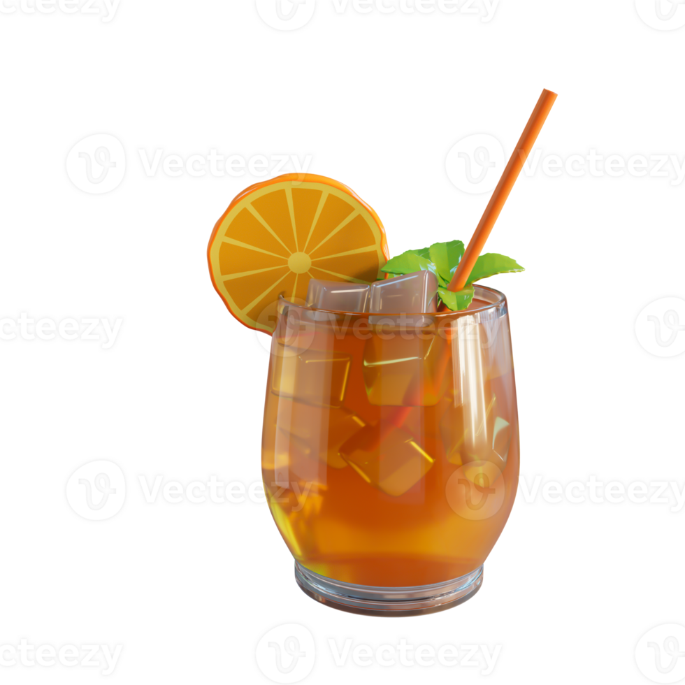 A glass of orange juice with a straw png