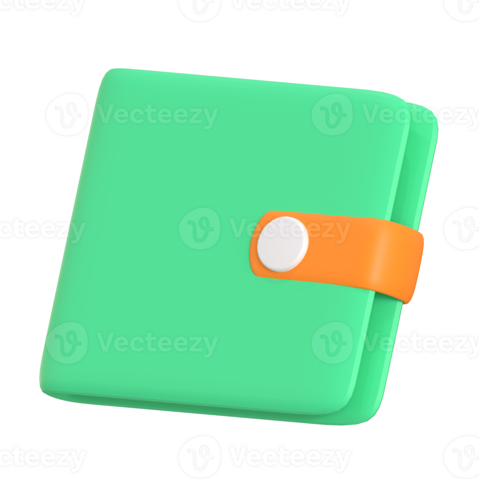 A green and orange folder with a white button png