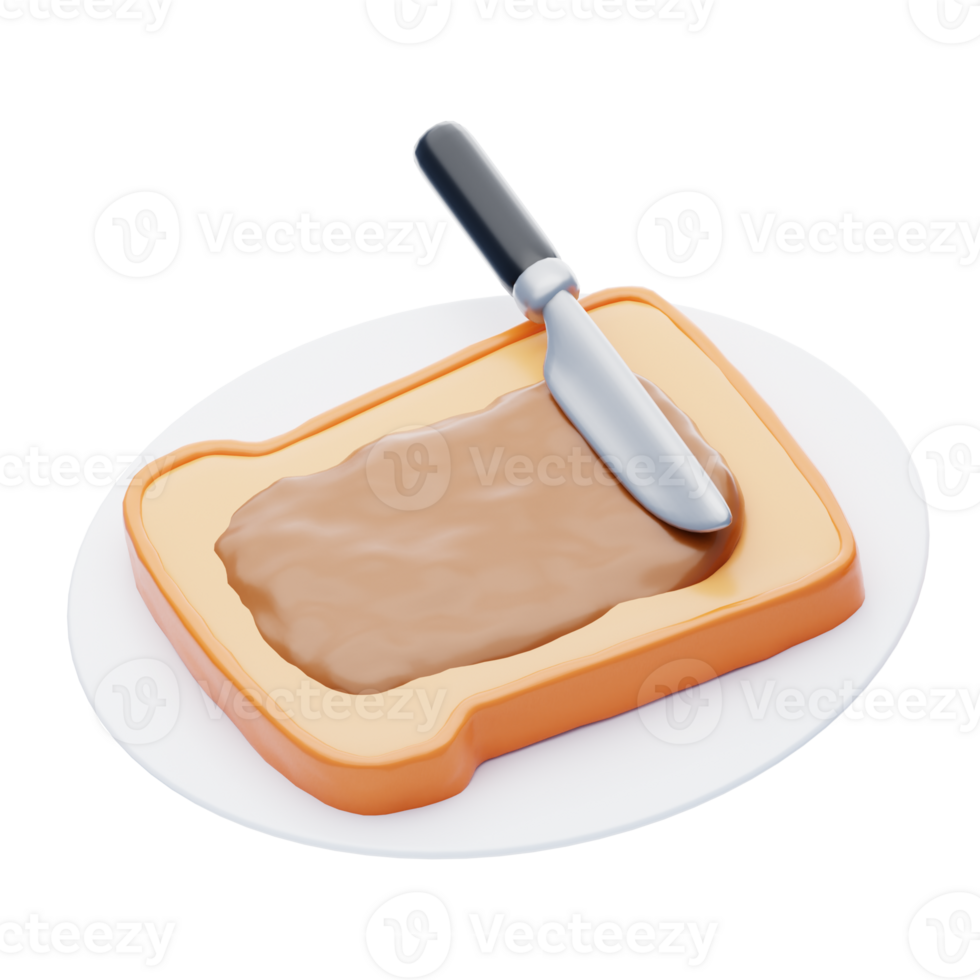 A slice of toast with peanut butter on it png