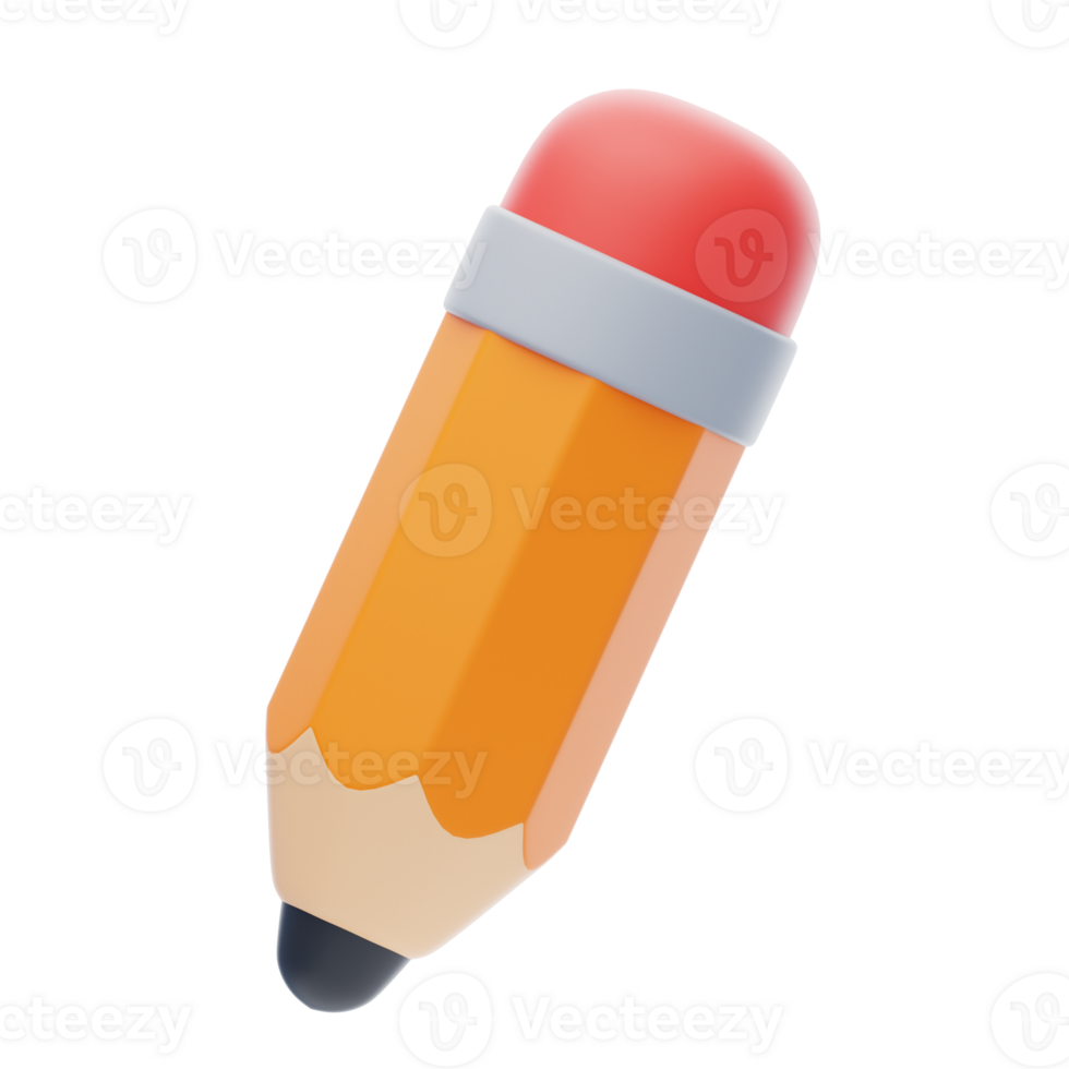 A pencil with a red tip on top of it png