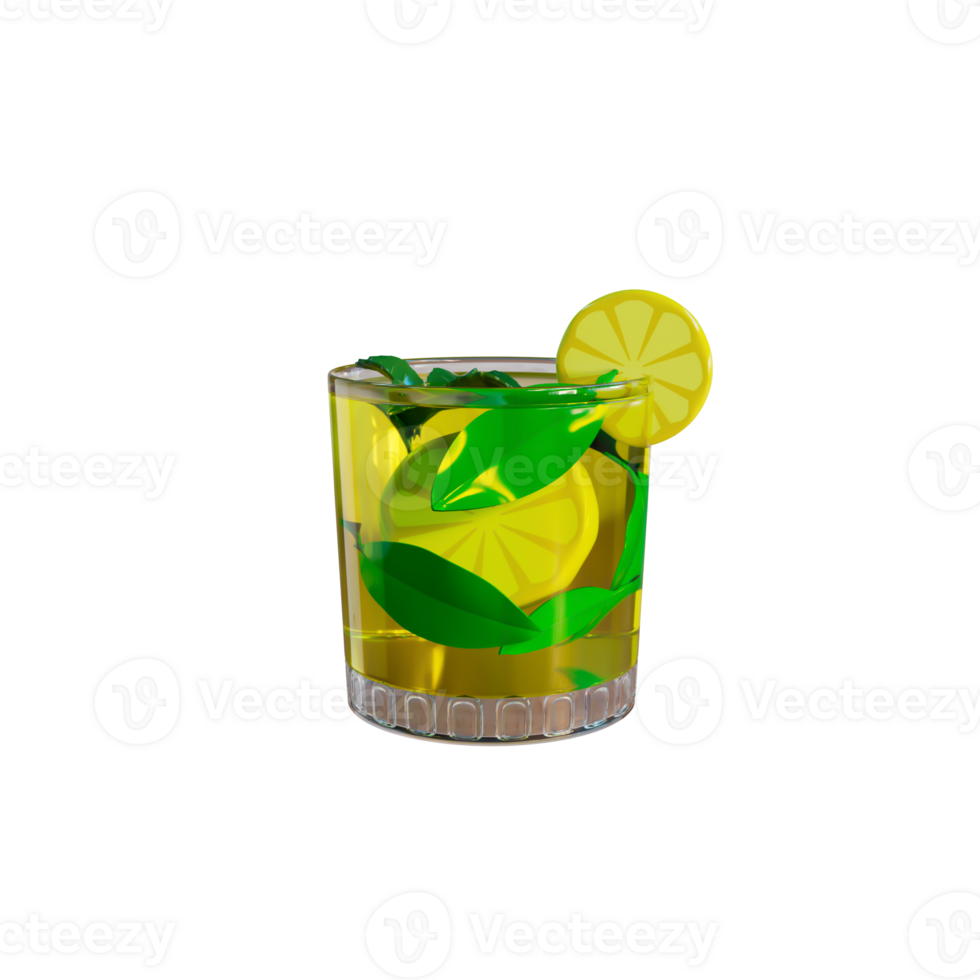 A glass filled with lemonade and a slice of lemon png