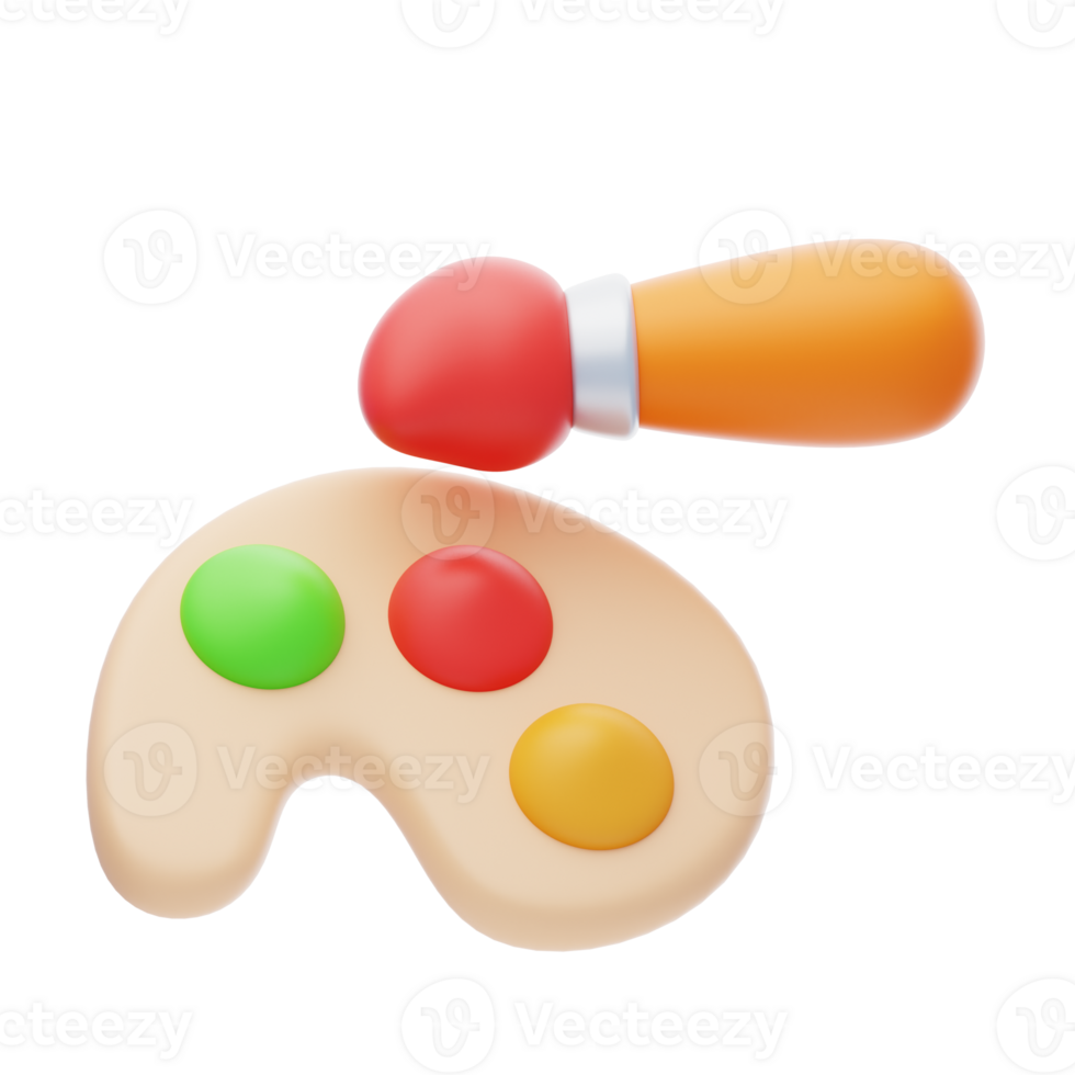 An image of a paint brush and palette png