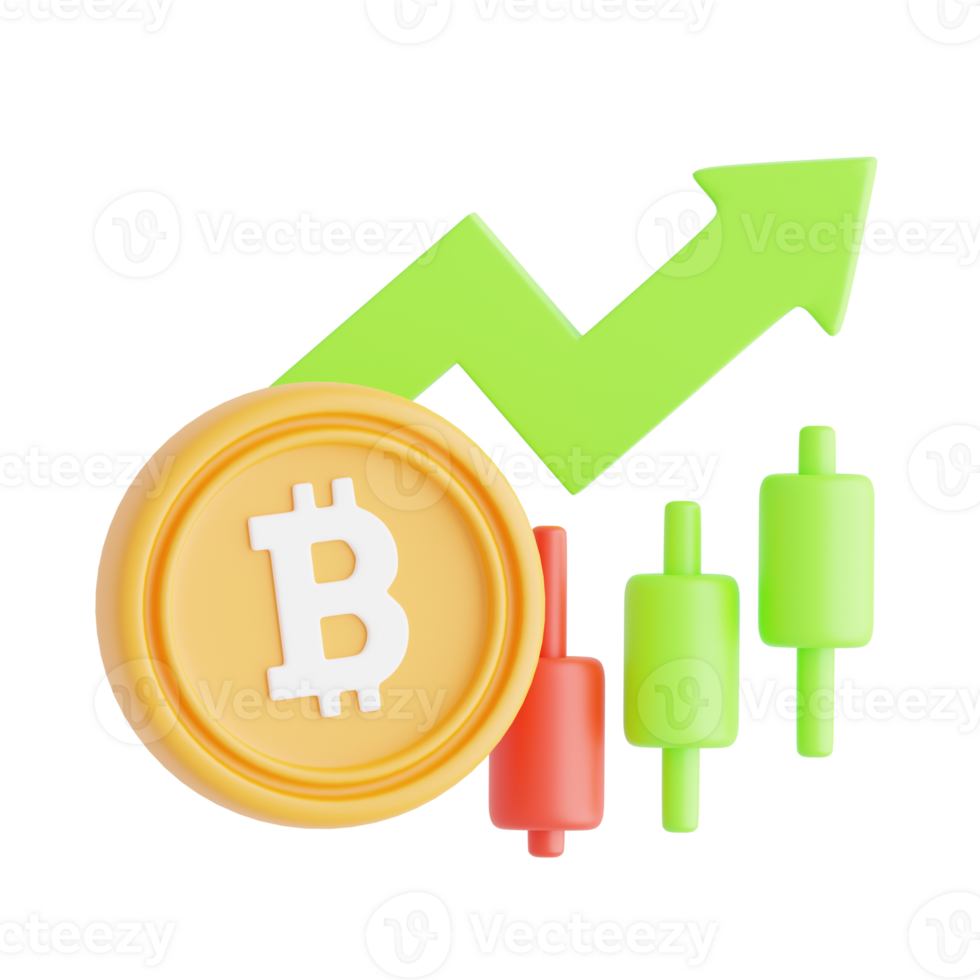 Bitcoin and stock graph on black background png