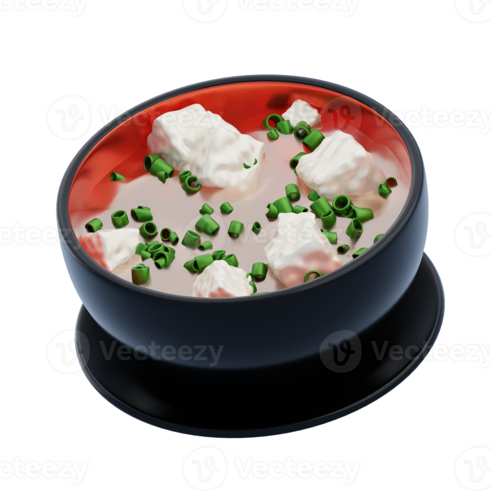 A bowl of soup with green onions in it png