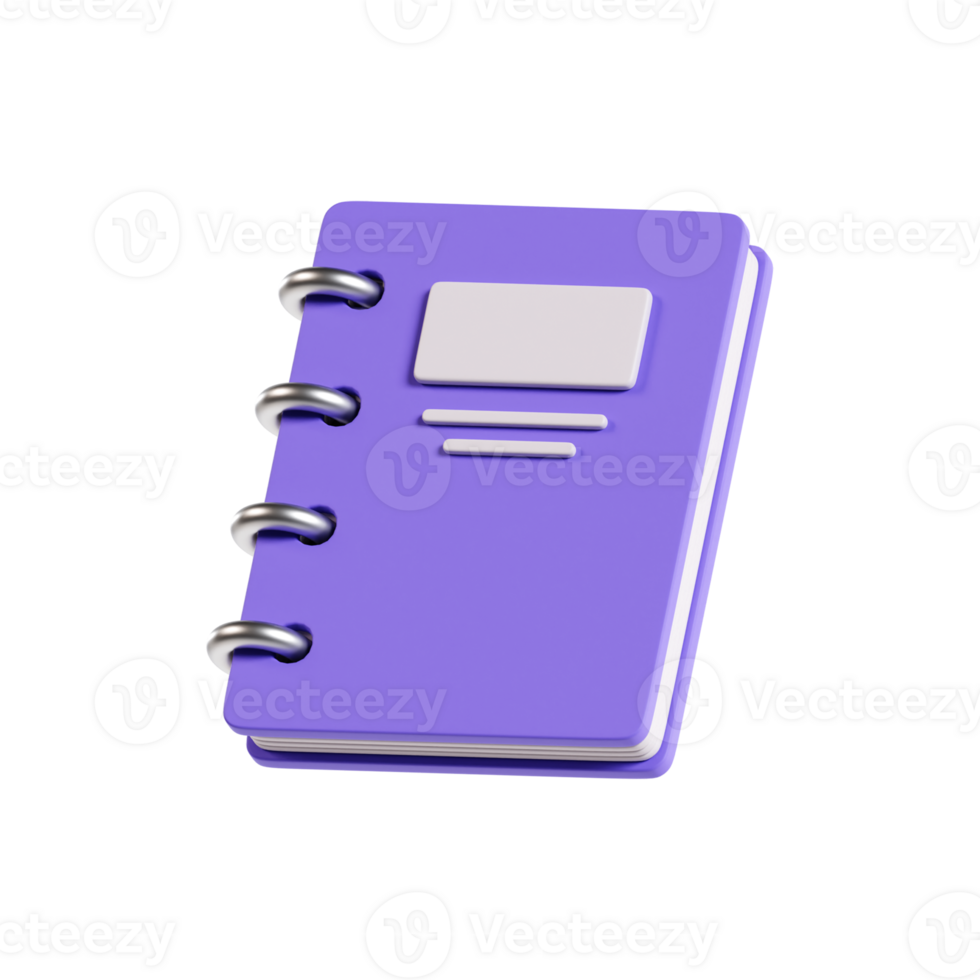 A purple notebook with a white page png