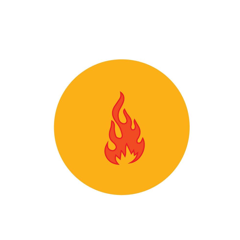a fire icon in a circle on a white background vector