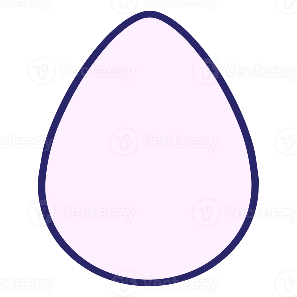 an egg with a blue outline on a transparent background png