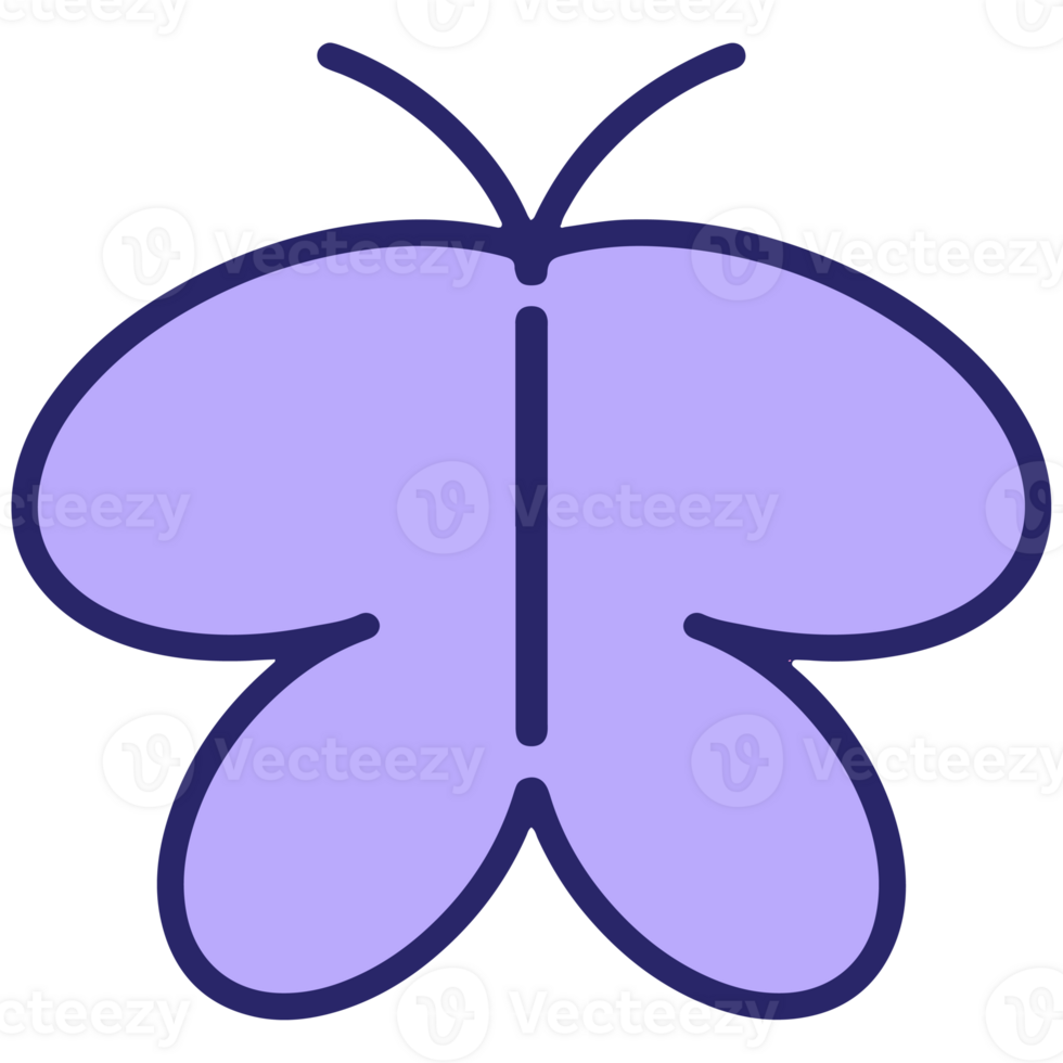 purple simple icon butterfly on a transparent background png