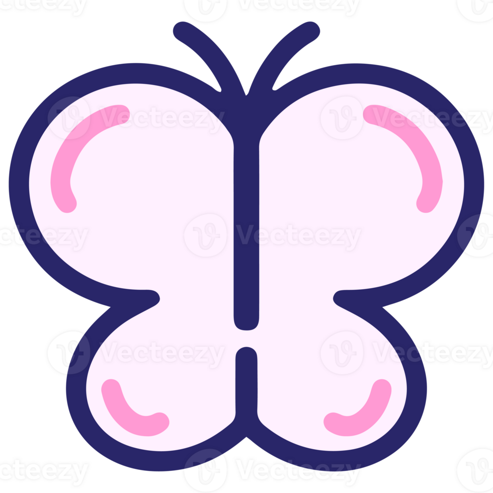 simple pink butterfly icon. isolated on a transparent background png