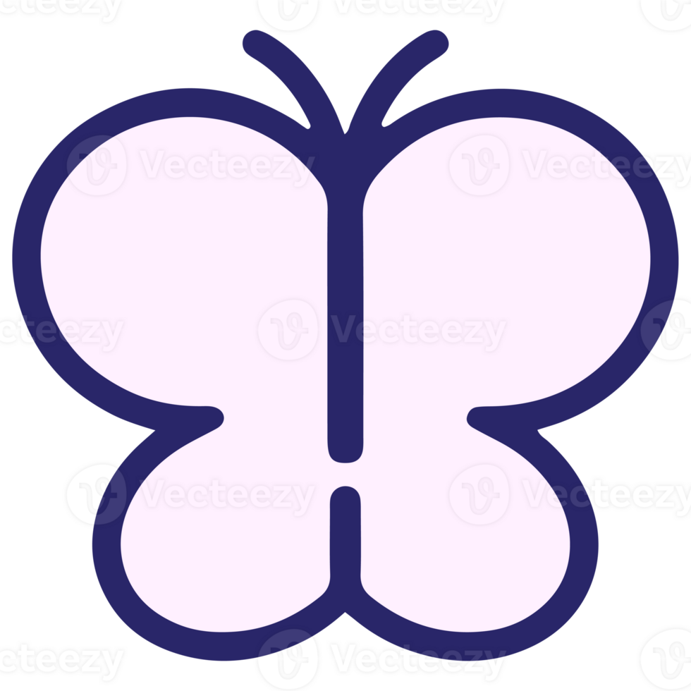 simple butterfly icon on neon color on a transparent background png