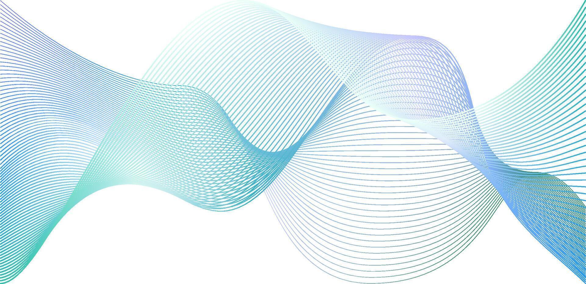 Abstract 3d wavy lines overlay. 5g network neon pulse. blue ribbon gradient pattern. Neural music sound wave linear flow. Light dynamic mesh digital curved shape lattice. vector