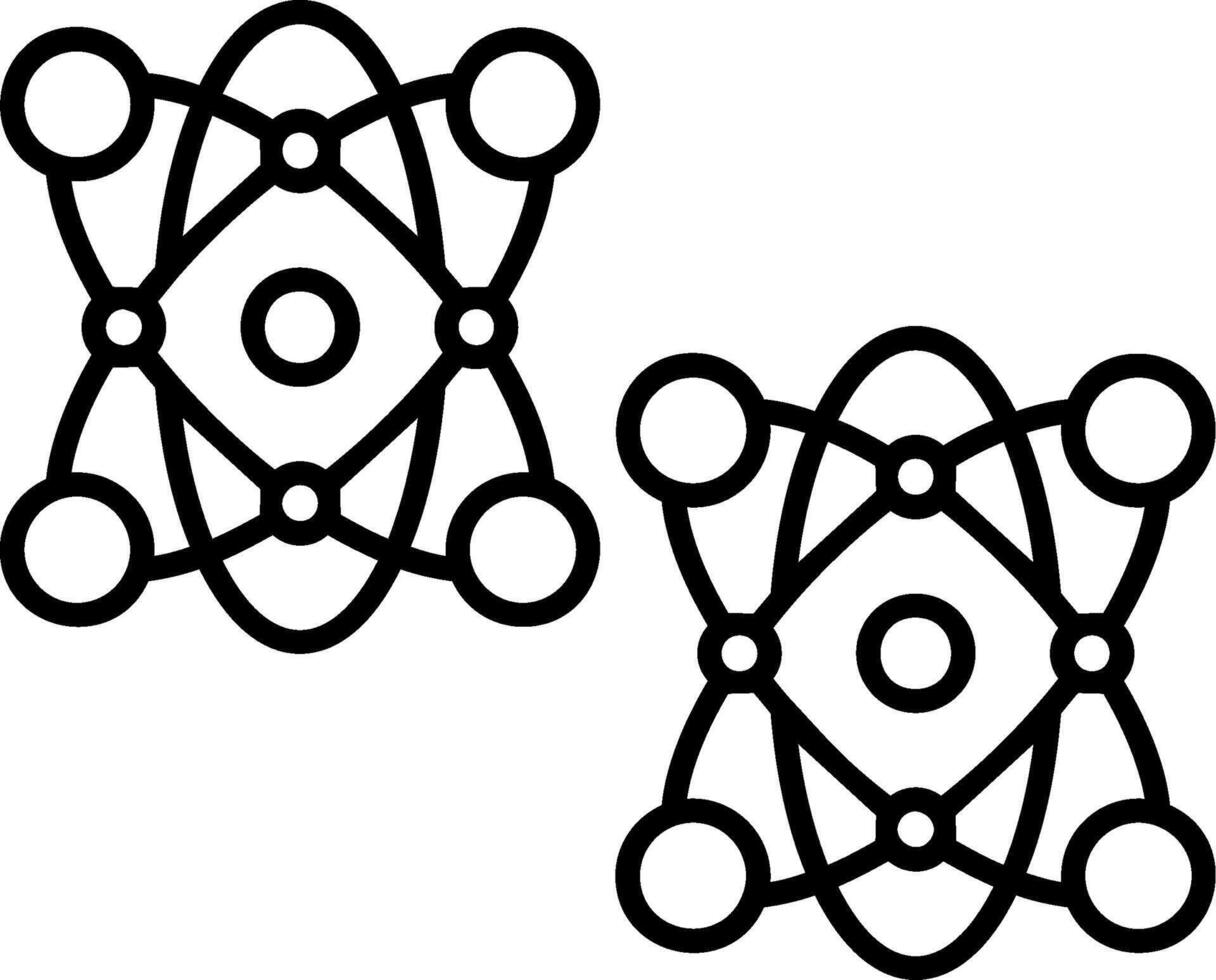 Science Atom Outline Style Icon vector