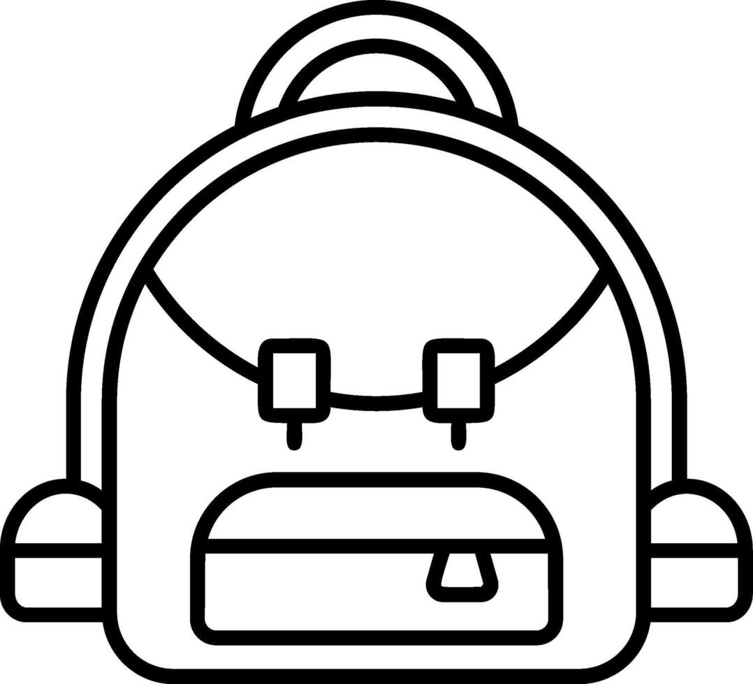 Backpack Outline Style Icon vector