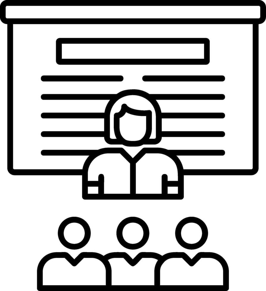 Lecturer Outline Style Icon vector