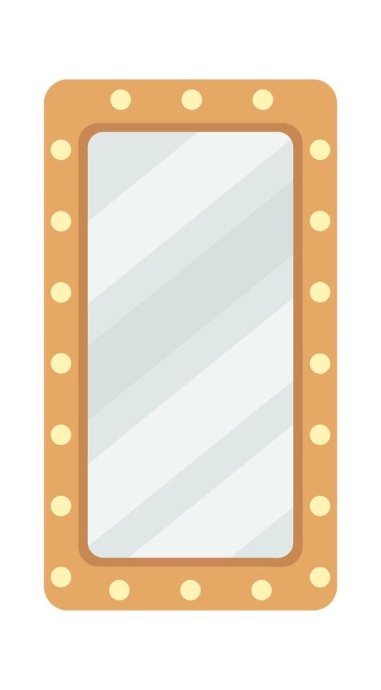 Full length mirrors with lights flat icon vector