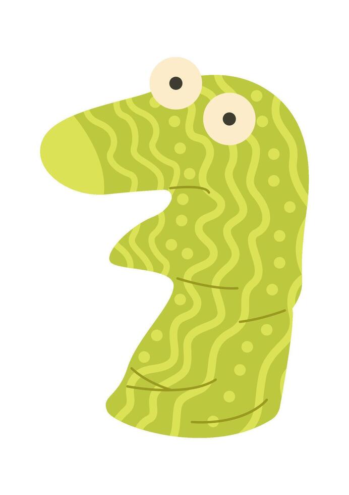Cute soft cartoon socks puppet flat icon vector