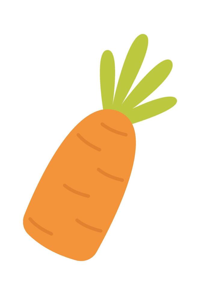 Cute soft carrot puppet flat icon Handmade toys vector
