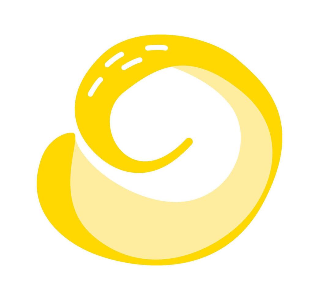 Citrus flat icon Yellow lemon peel vector