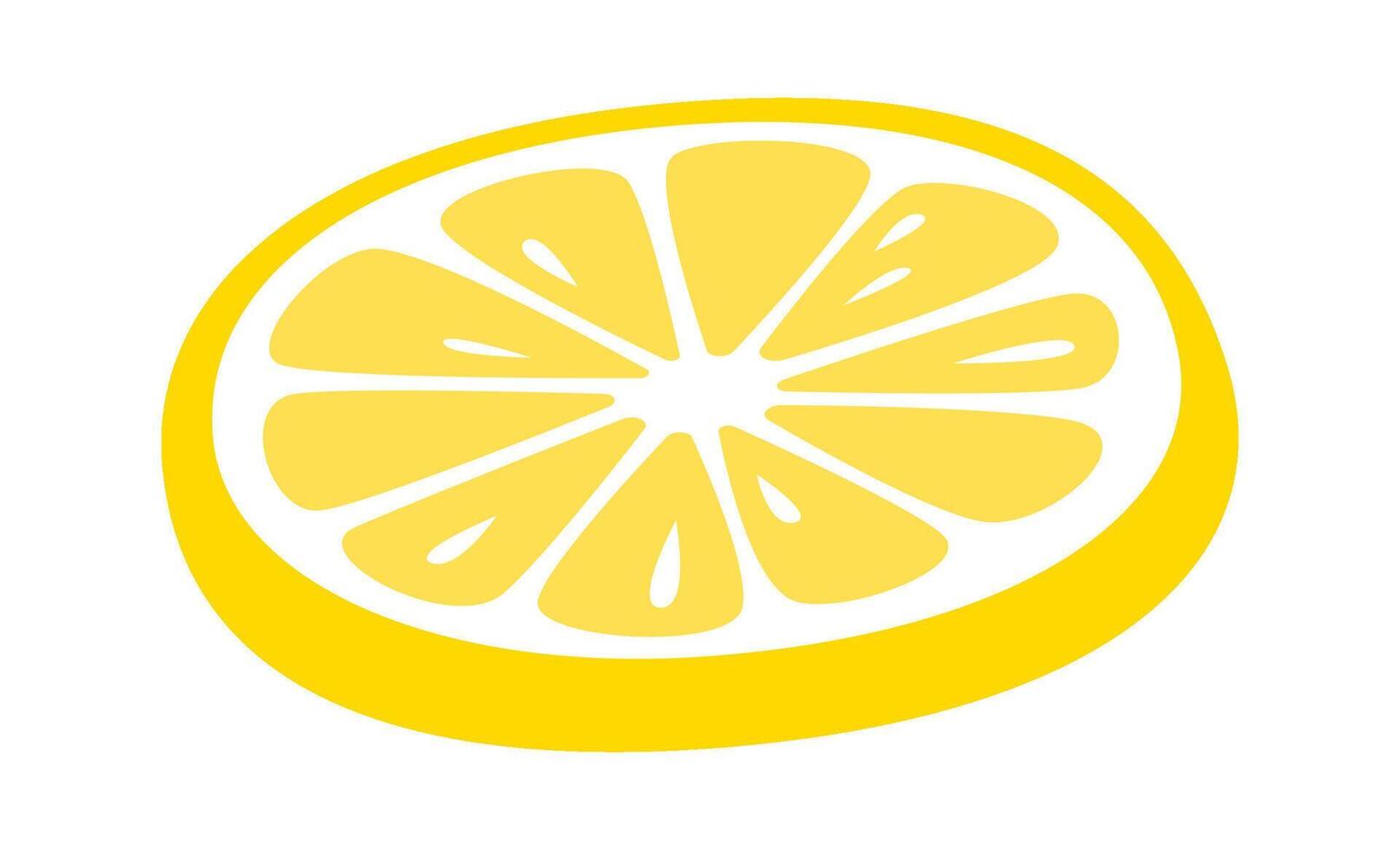 Circular lemon slice flat icon Juicy fruit vector
