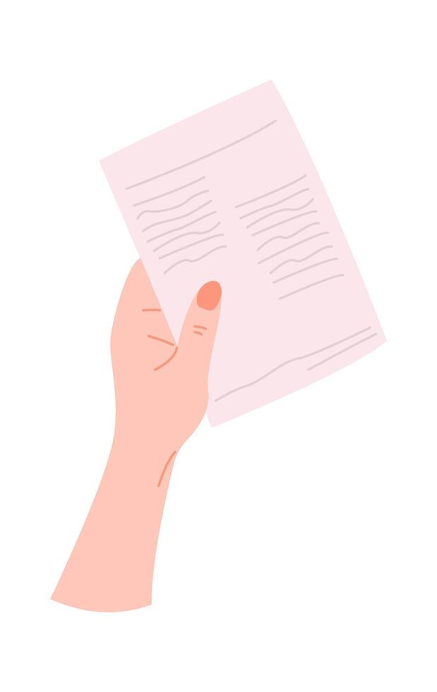 Hand with notes flat icon Office supplies vector