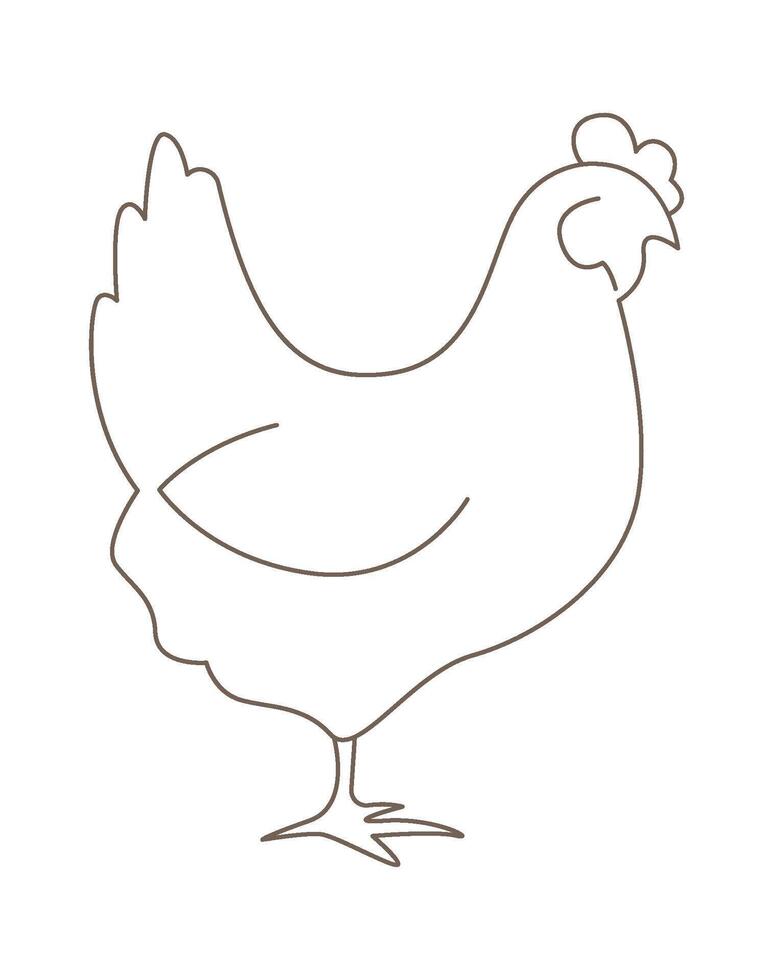 Easter chicken line art style Contemporary design vector