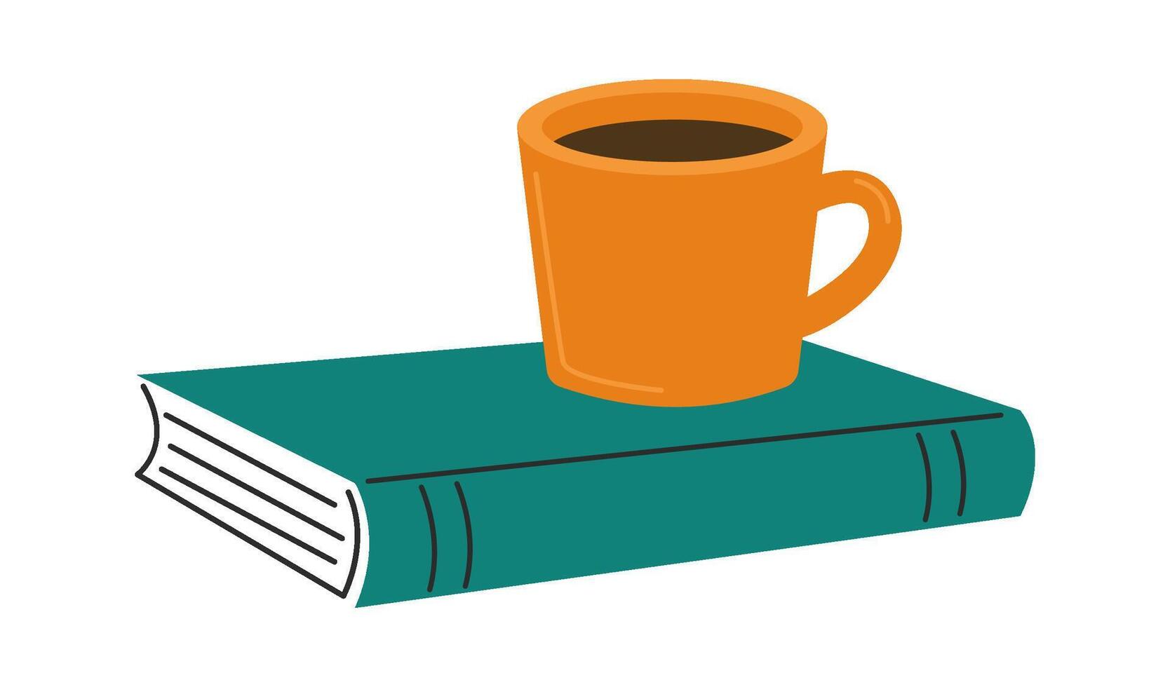 Coffee cup on book flat icon vector