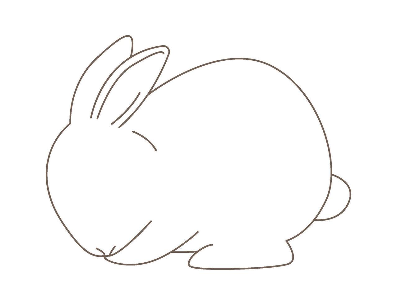 Easter rabbit line art style Contemporary design Flat Illustration vector