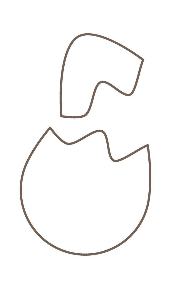 Easter broken egg line art style Contemporary design vector