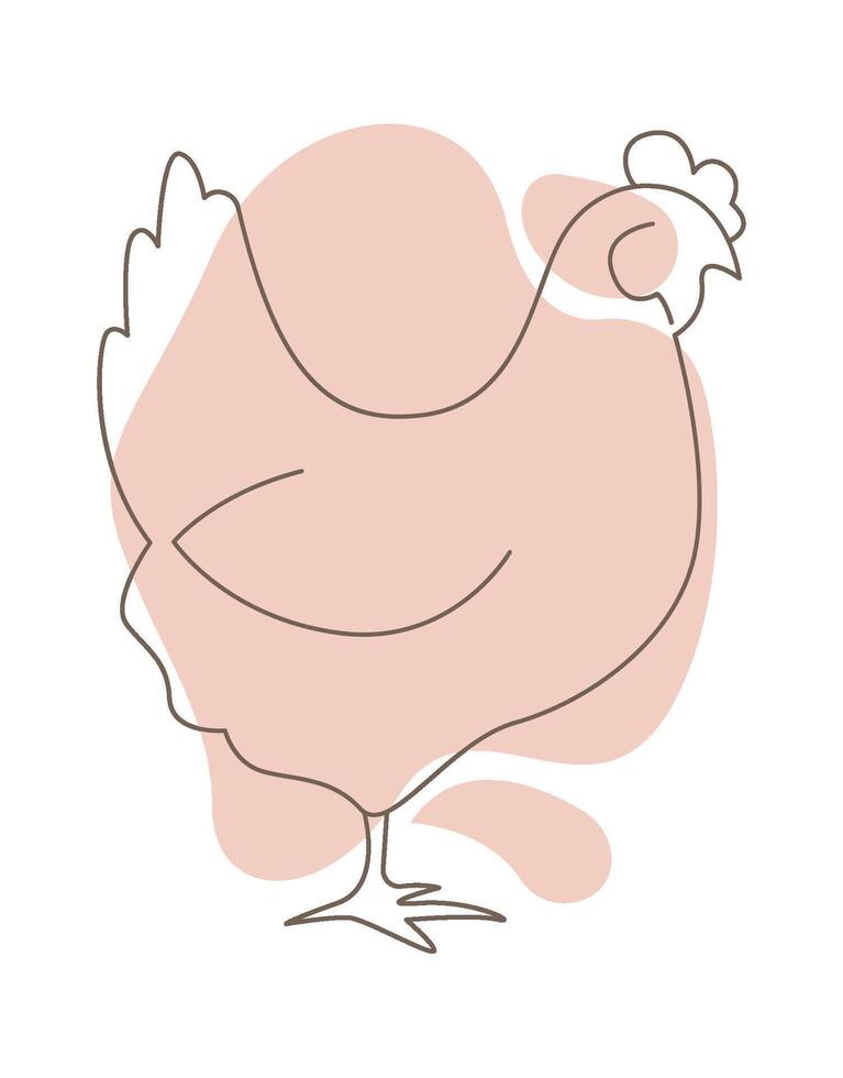 Easter chick line art style Contemporary design Flat Illustration Icon vector
