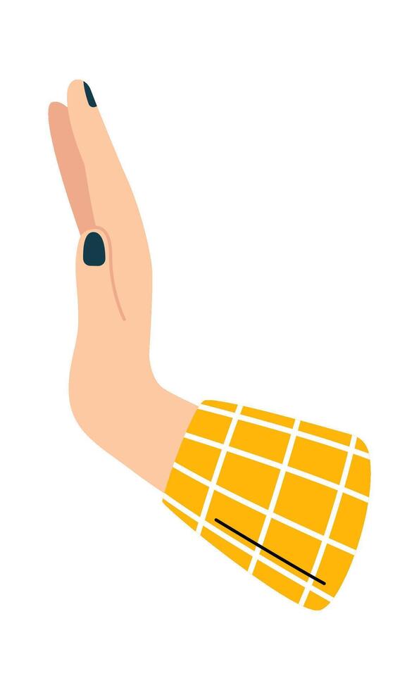 Refusal gesture flat icon Hand showing stop vector