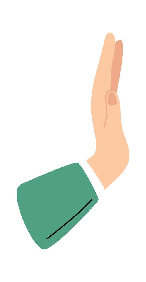 Refusal gesture flat icon Hand showing stop Flat Illustration vector