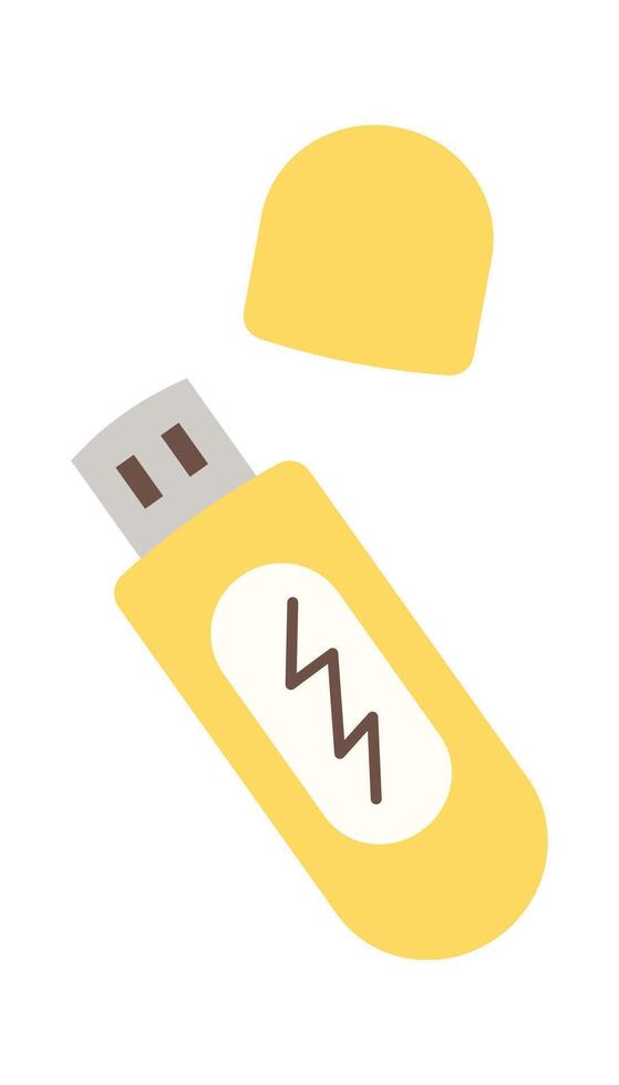 Flash drive flat icon Office supplies and stationery vector