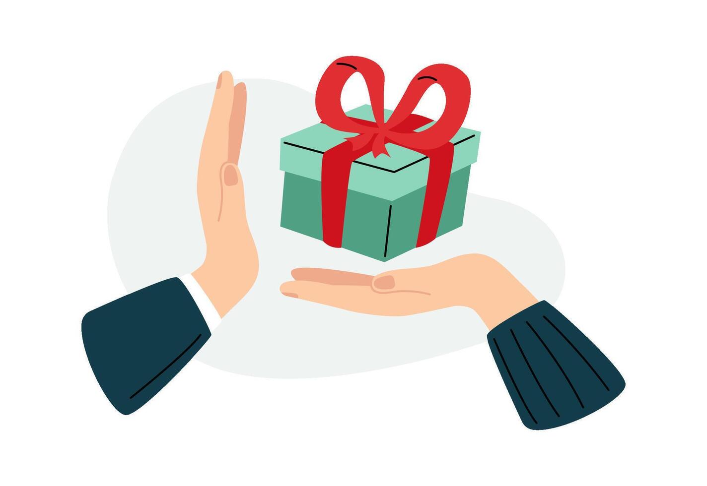 Refusal gesture to present flat icon vector