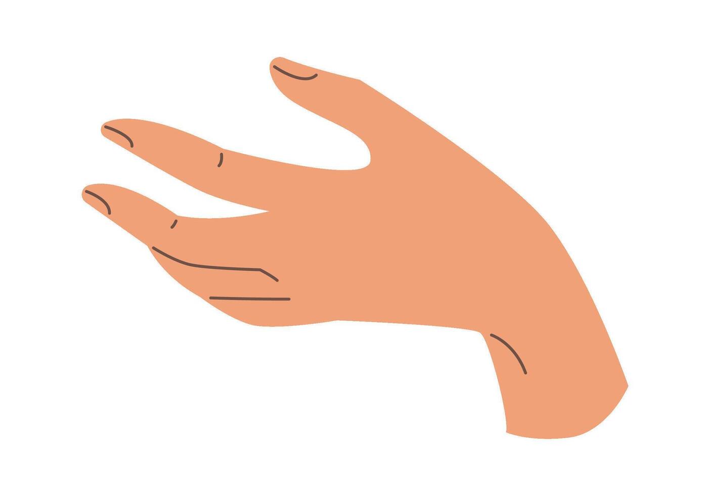 Showing hand and fingers flat icon Drawn Icon vector