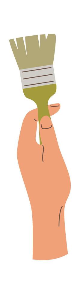 Hand with paint brush flat icon Office supplies and stationery Flat Illustration vector