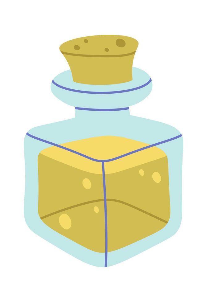 Chia oil in jar flat icon Food supplement vector