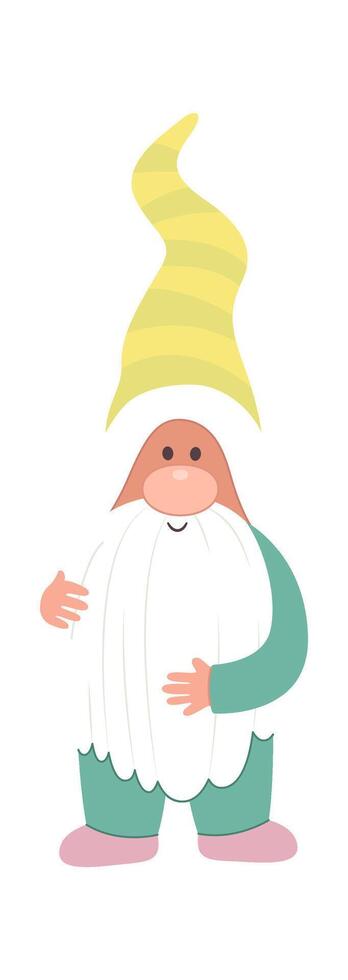 Cute easter gnomes flat icon Garden decor element Flat Illustration vector