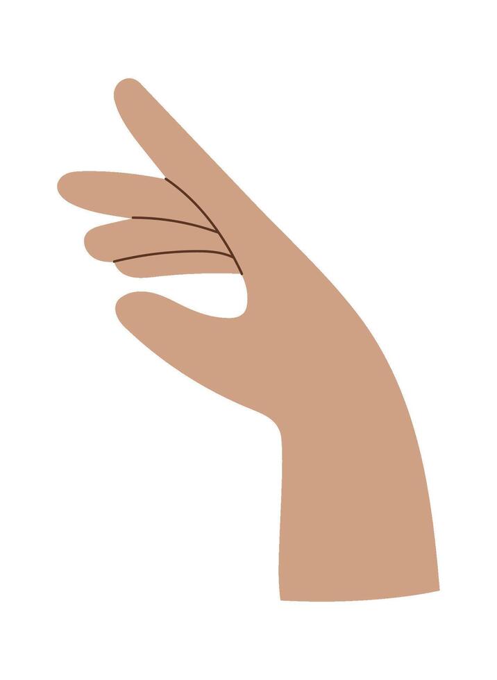 Showing hand and fingers flat icon Drawn vector