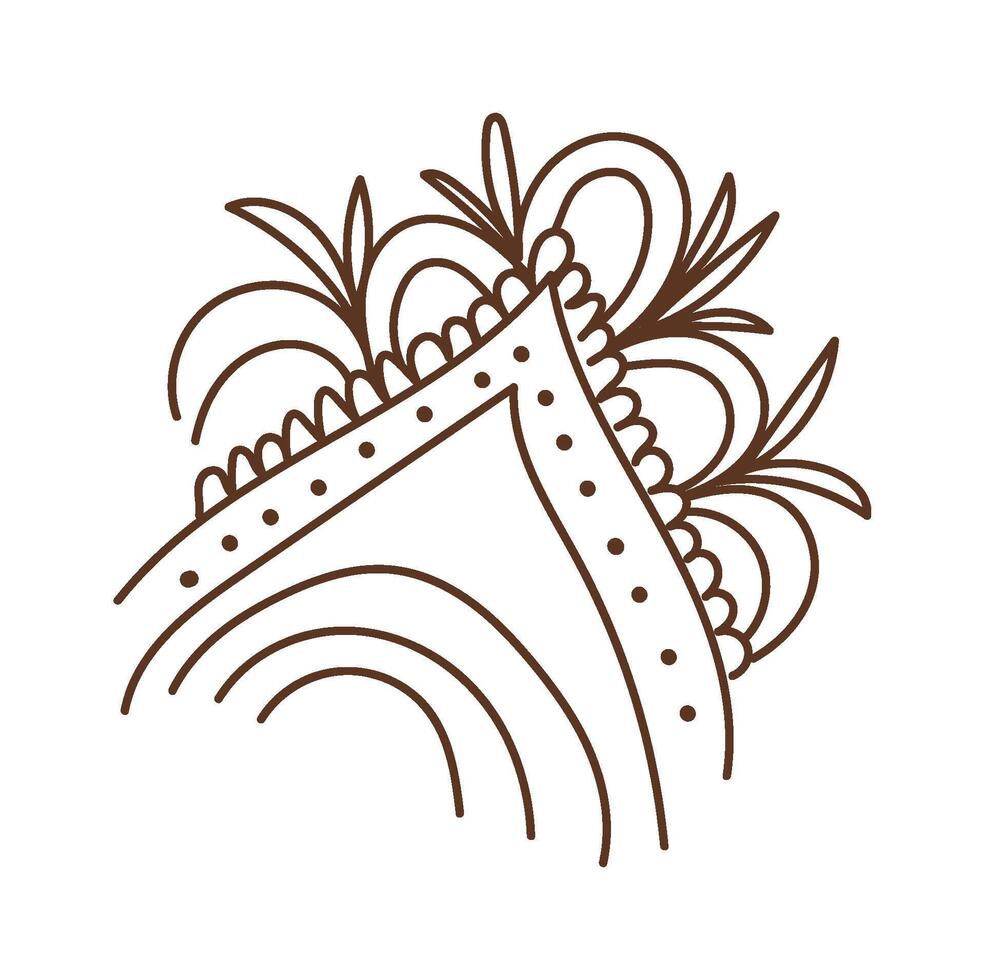 Mehendi flat icon Special ornament Traditional tattoo art Flat Illustration vector