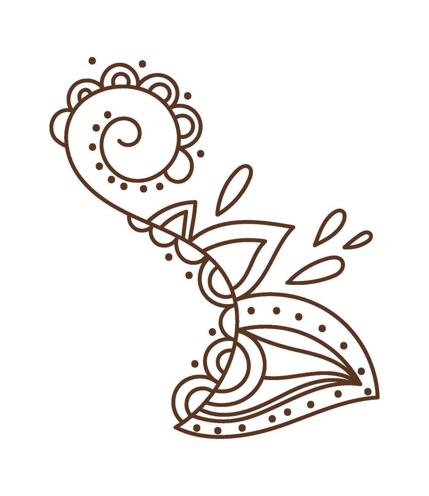 Mehendi flat icon Special ornament Traditional tattoo art Flat Illustration Hand Drawn Icon vector