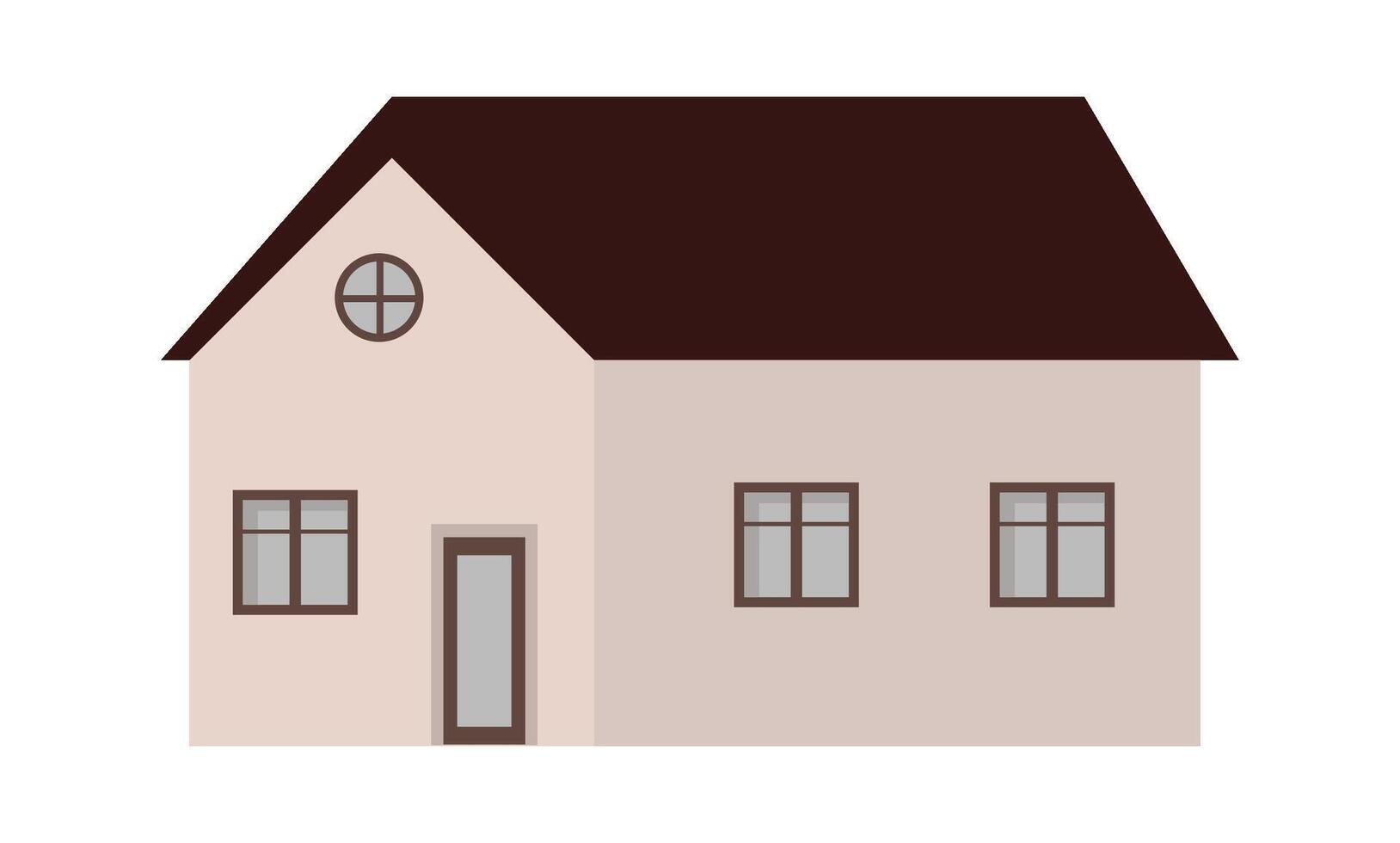Cute white house flat icon Comfortable building vector